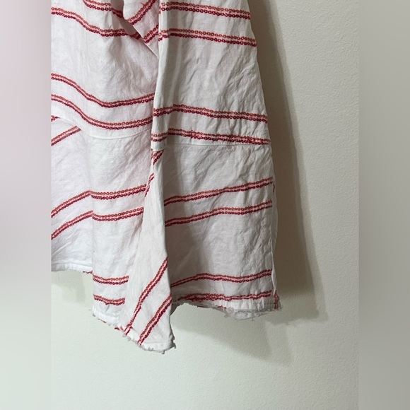 Tommy Bahama Linen Jacket Womens XL Marcella Stripe Bell Sleeve Pink - Picture 3 of 10